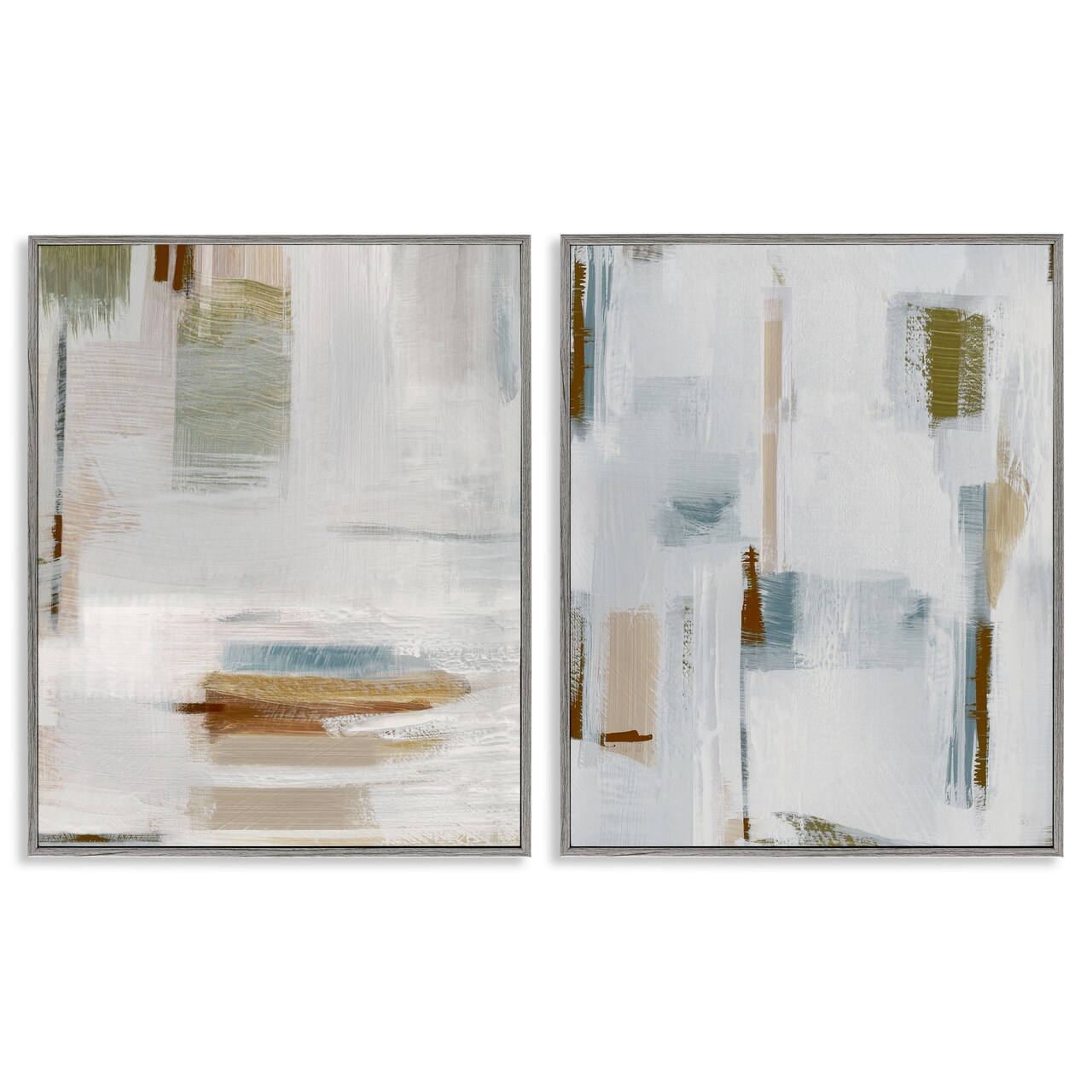 Stupell Industries Sophisticated Soft Abstraction 2 pc Framed Giclee Wall Art Set Design by Susan Jill